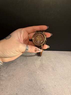 Fossil Women's Original Boyfriend Chronograph Brown Leather Watch ES3907